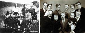 Мама Николая Леонтьевича Юлия Николаевна Келль с А. Н. Заварицким, Б. И. Пийпом, будущим членом-корреспондентом РАН и первым директором Института вулканологии на Камчатке в полевом лагере у подножия Авачи в 1931 г. (слева
